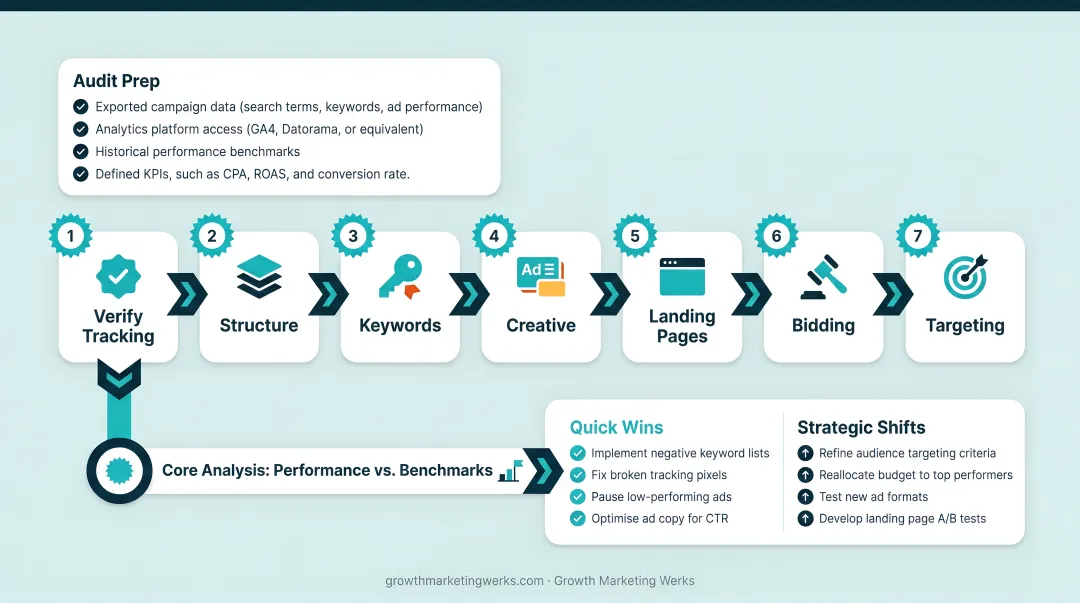 5-step PPC audit framework from tracking verification to action plan