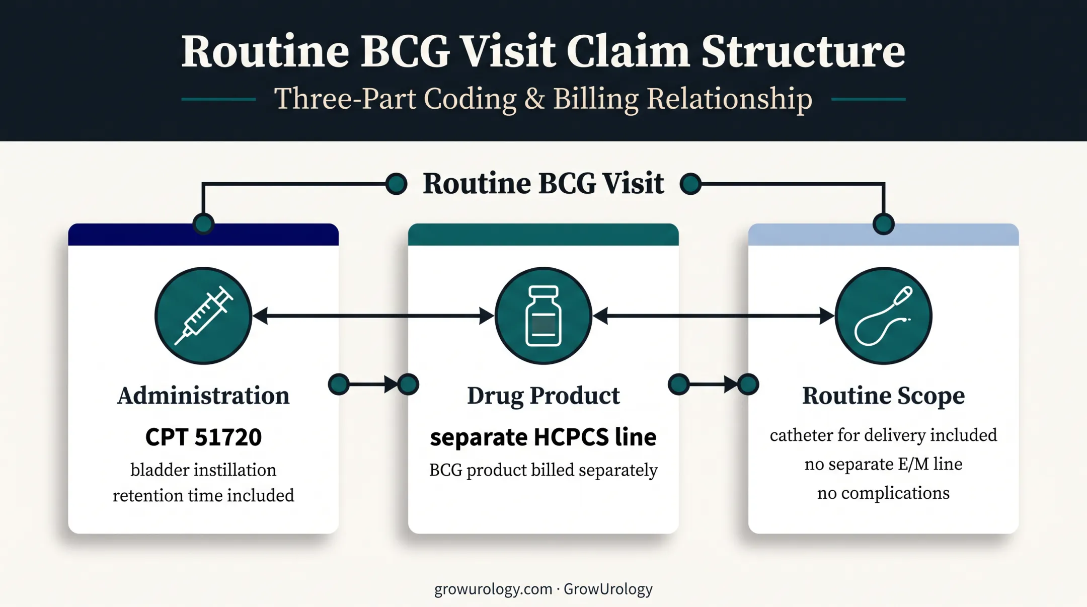 BCG claim structure showing administration, drug, and included services