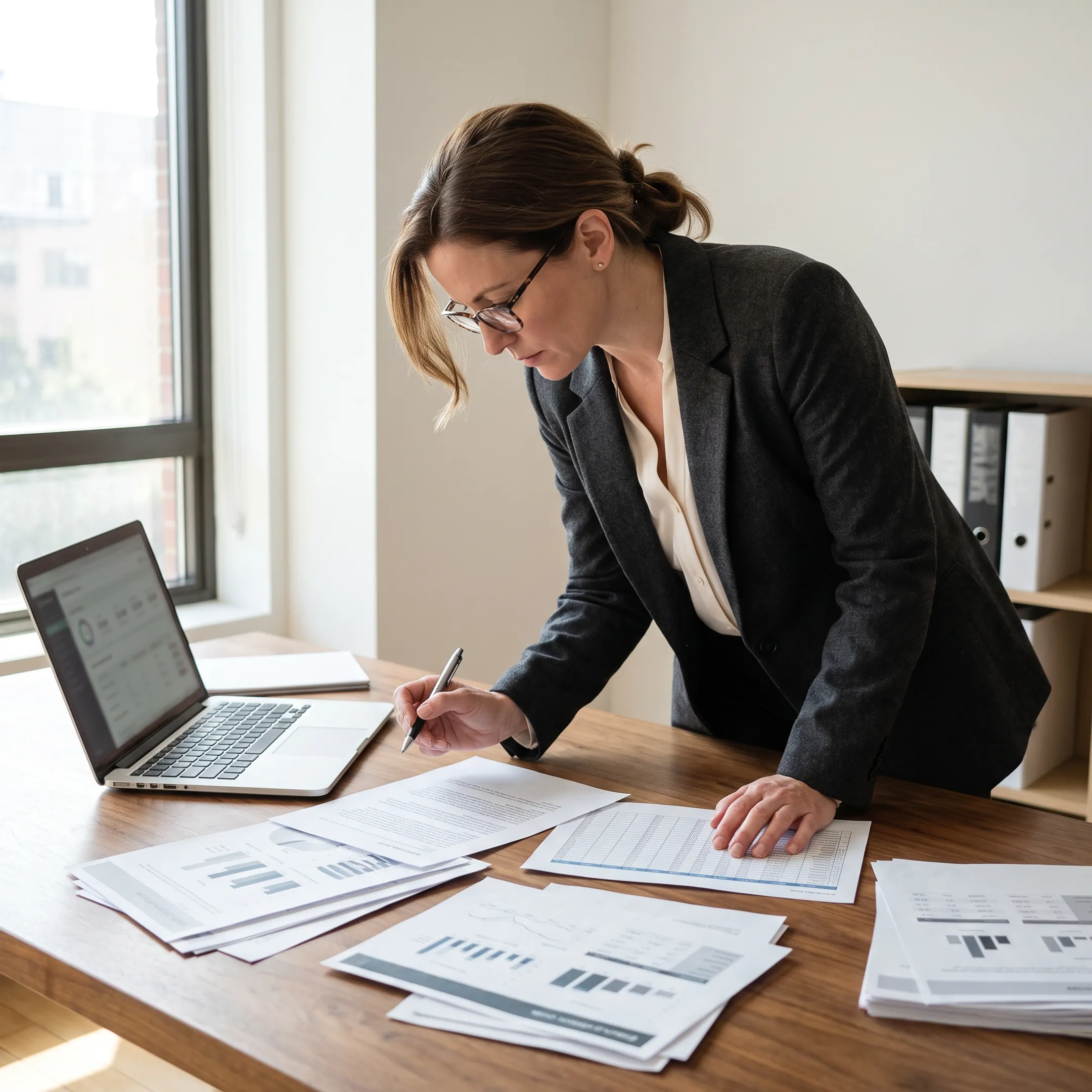 Advisor analyzing urology practice financial and revenue-cycle information for a potential transaction