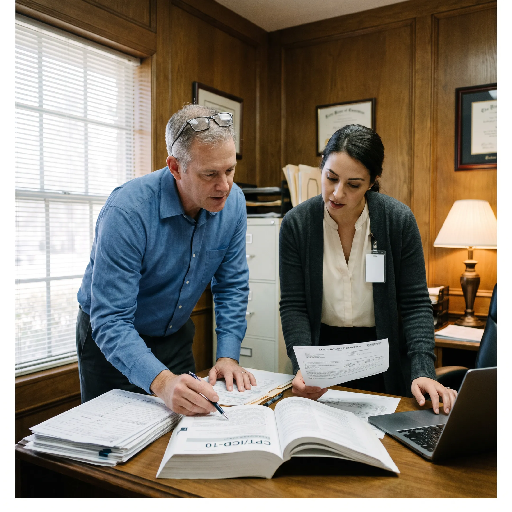 Urology practice owner analyzing billing performance and payer data
