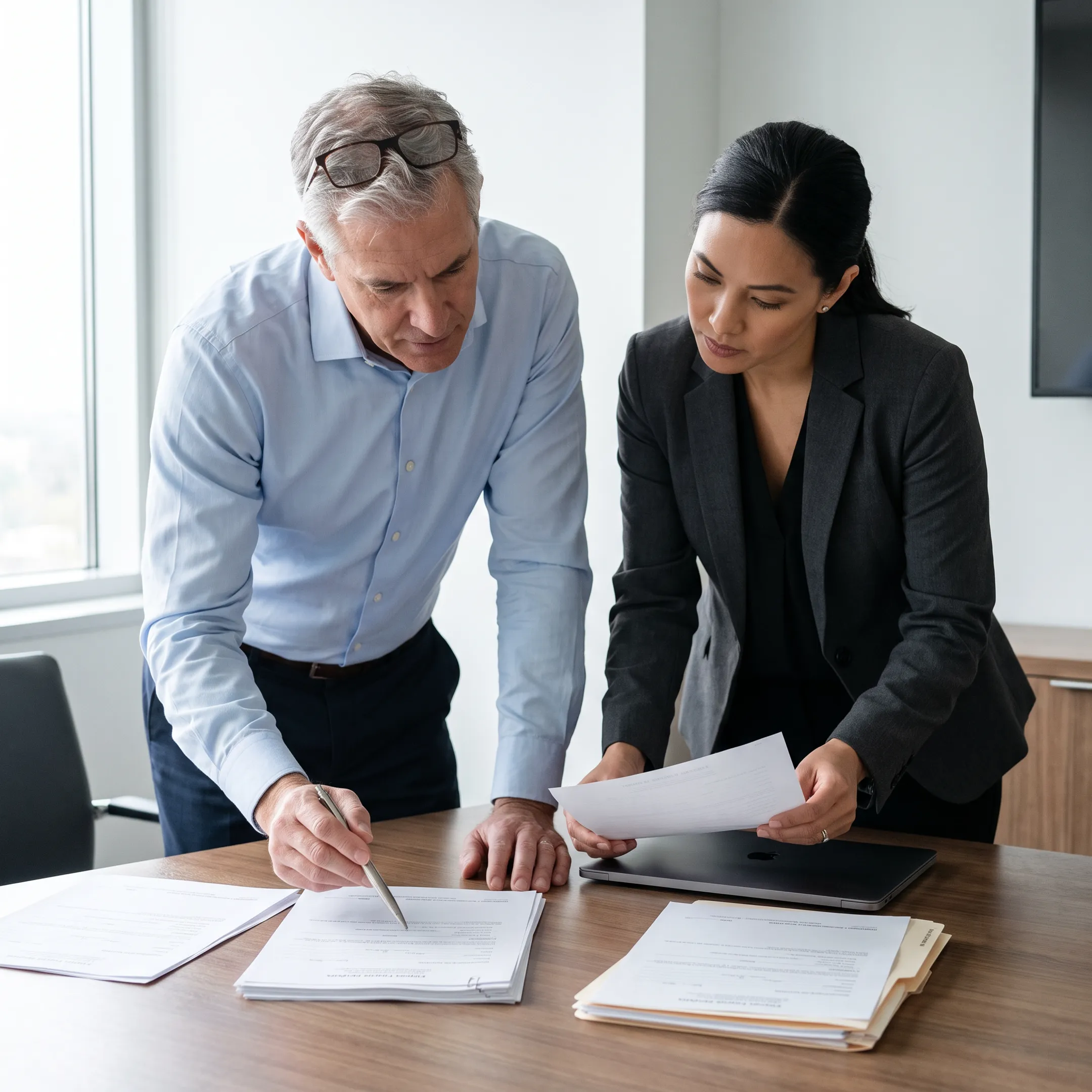 Urology practice owner examining payer enrollment and credentialing strategy documents