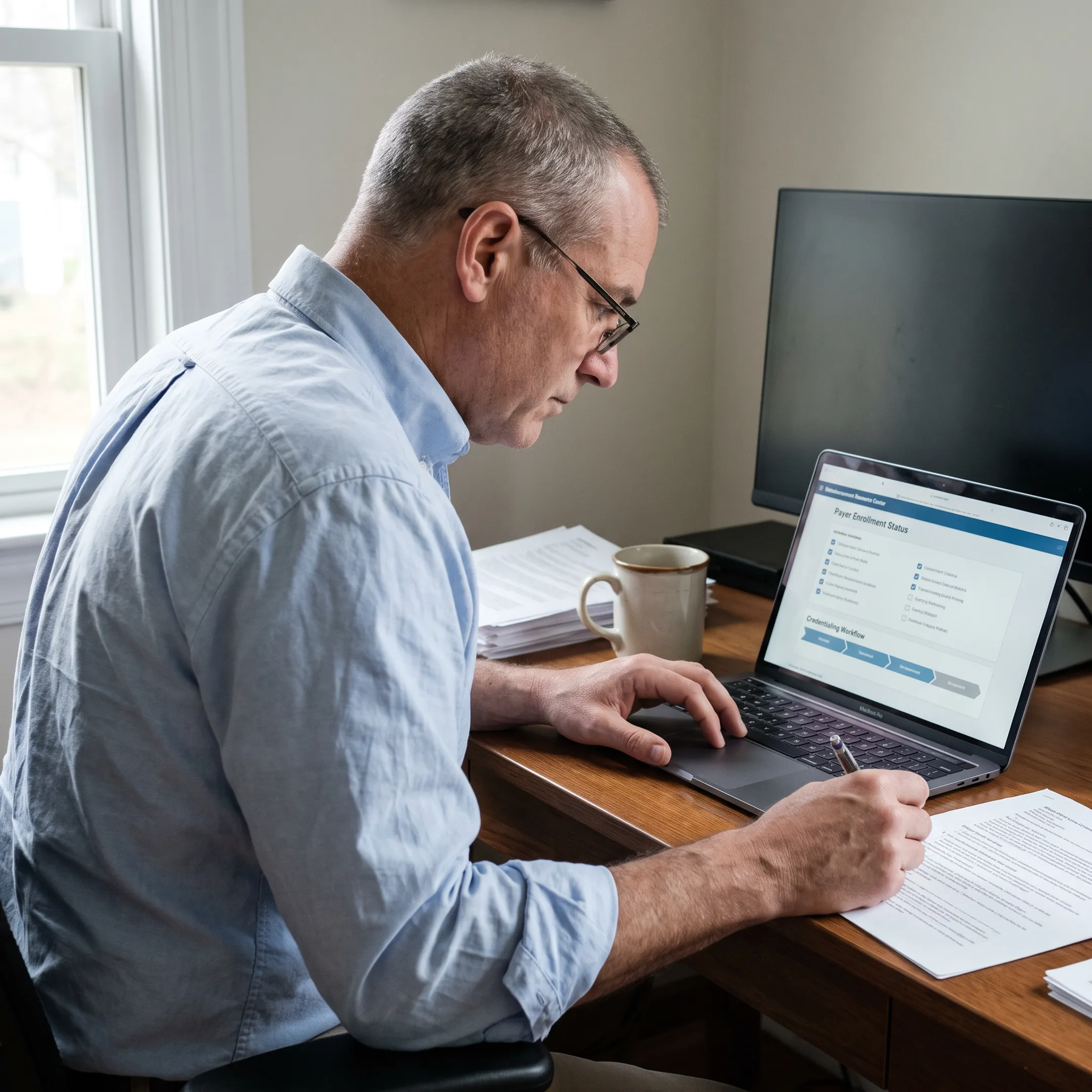 Urology practice owner comparing payer enrollment and credentialing resources