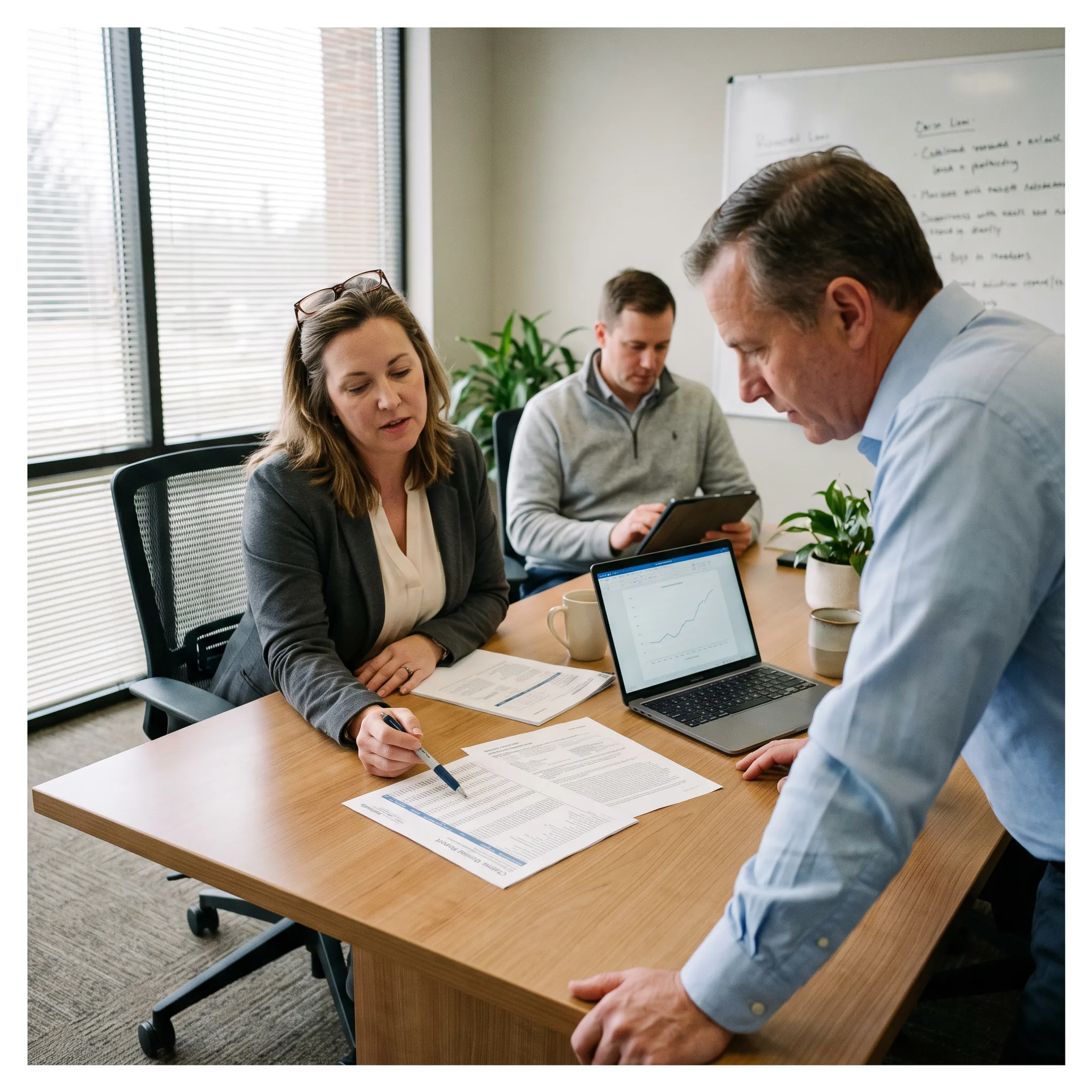 Urology practice team reviewing medical coding and revenue cycle reports