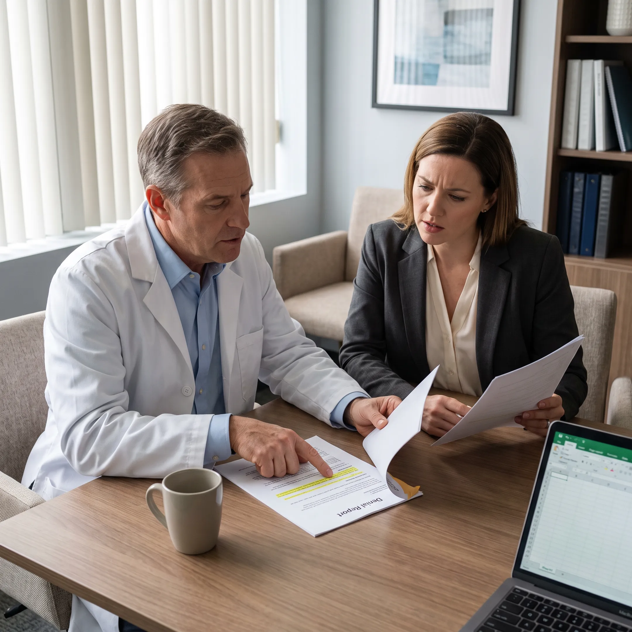 Urology business team comparing payer bid terms with claims and revenue cycle data
