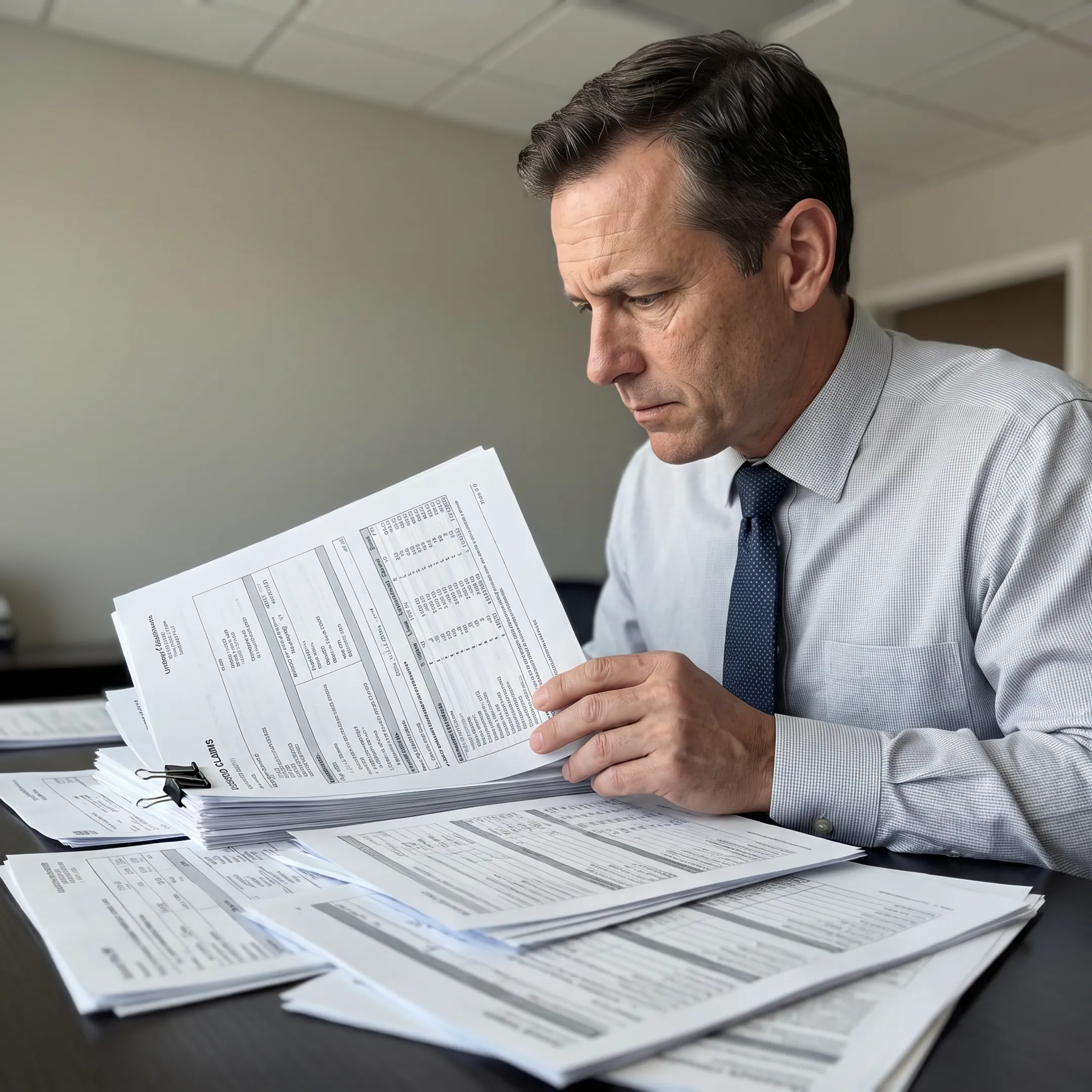 Revenue cycle specialist analyzing urology claims and denial data