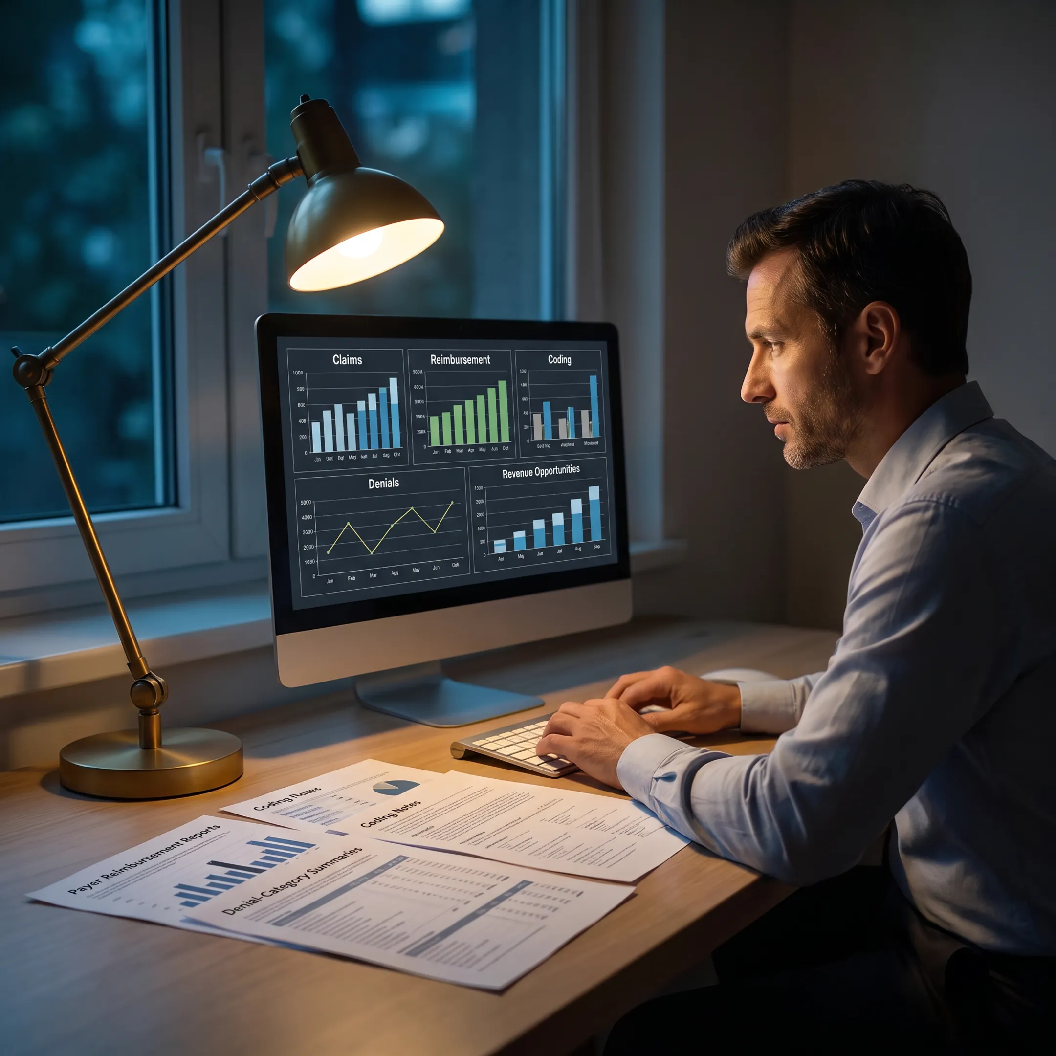 Consultant analyzing urology reimbursement and denial data