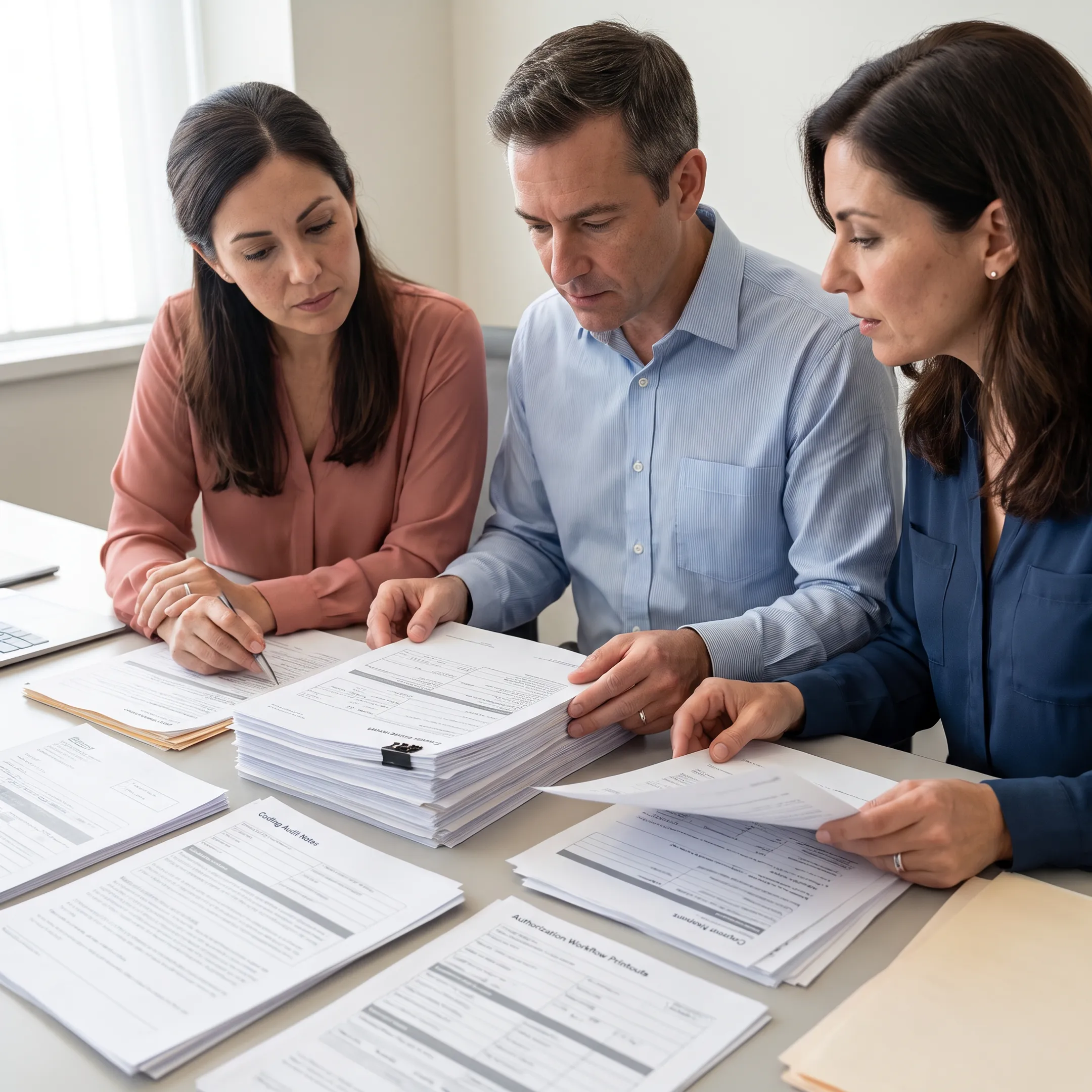 Urology billing team mapping claims and denial workflow steps