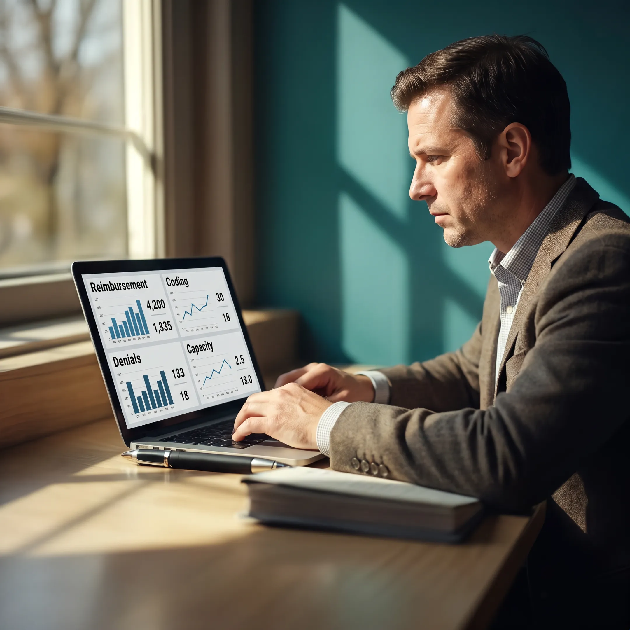 Urology practice owner analyzing reimbursement and coding data