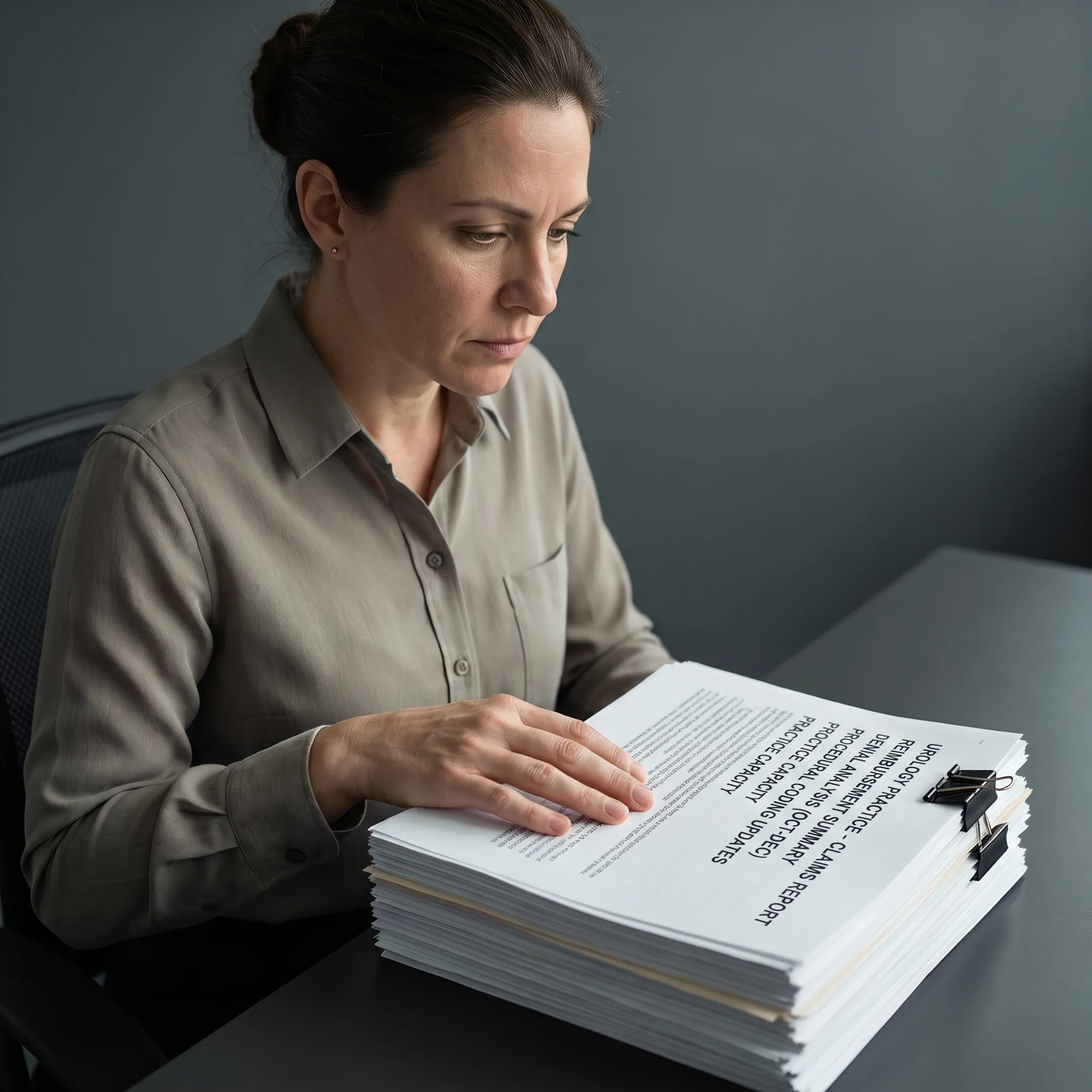 Urology billing specialist analyzing reimbursement and denial data