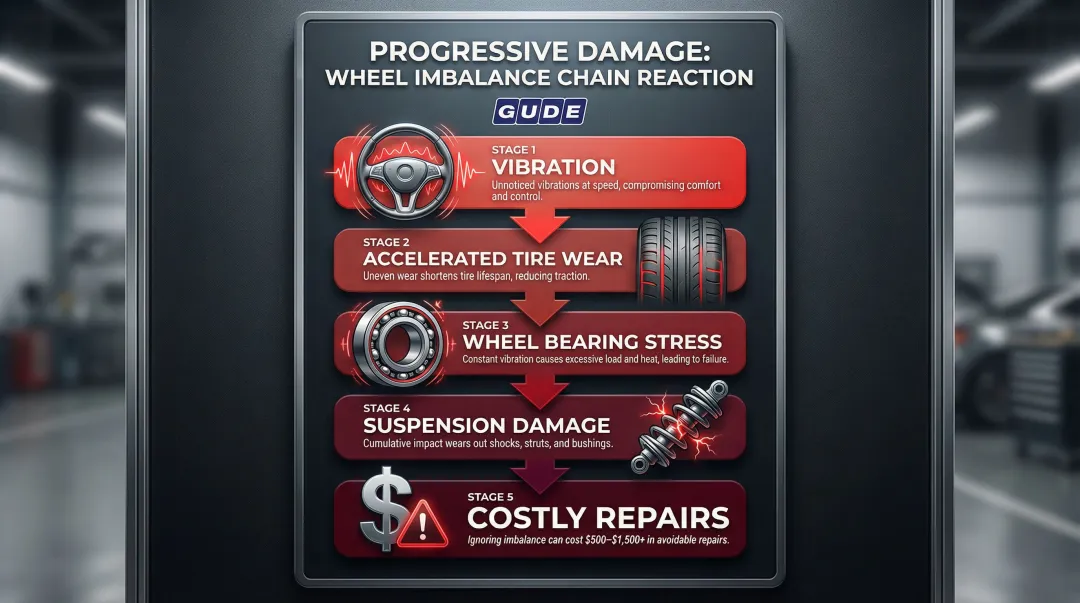 5-stage cascade effect of unbalanced wheels from vibration to costly repairs