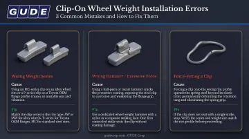 Three common clip-on wheel weight installation mistakes causes and corrections