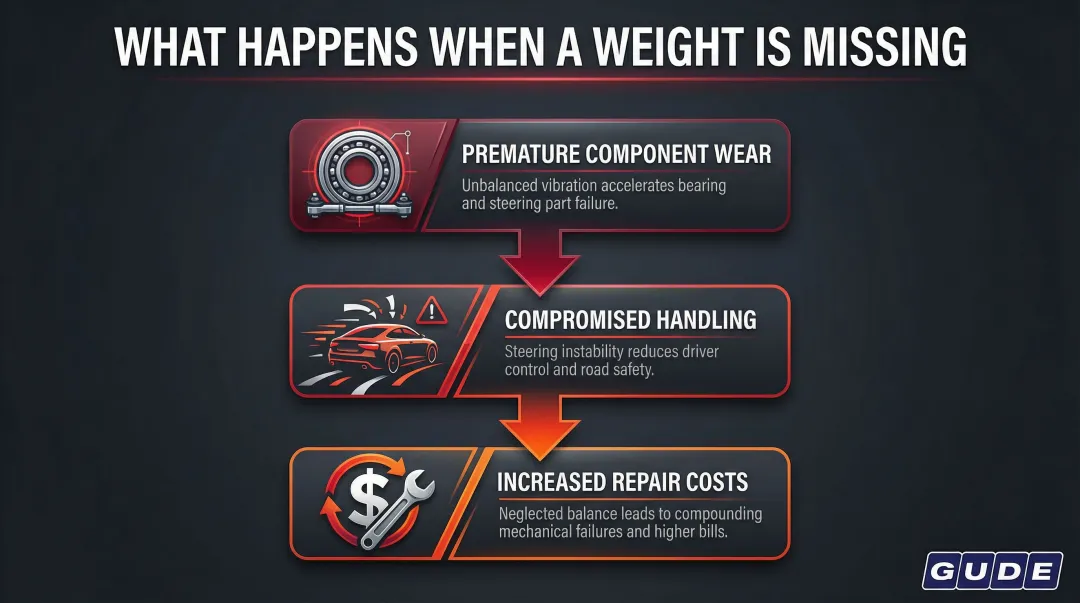 Three downstream consequences of tire imbalance on vehicle components and safety