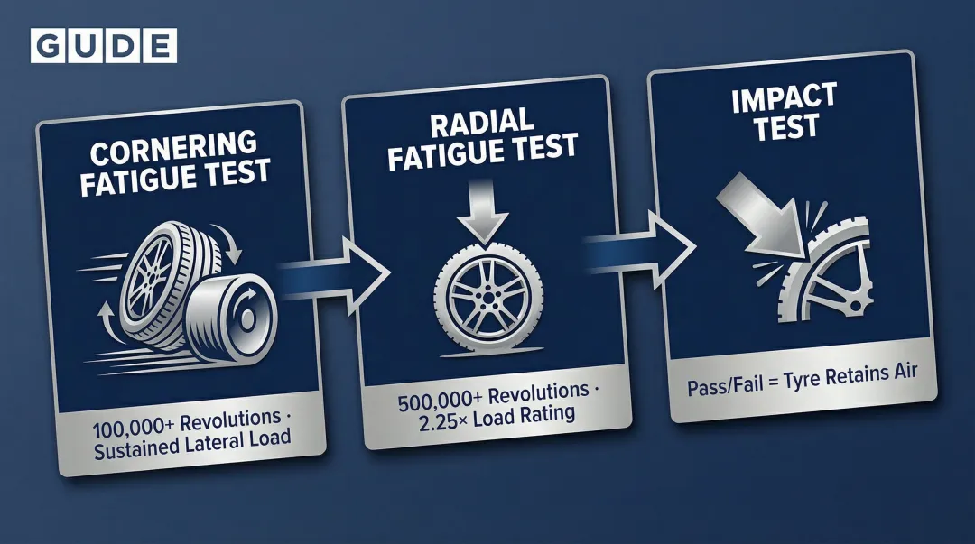 Three JWL dynamic wheel tests cornering radial fatigue and impact explained
