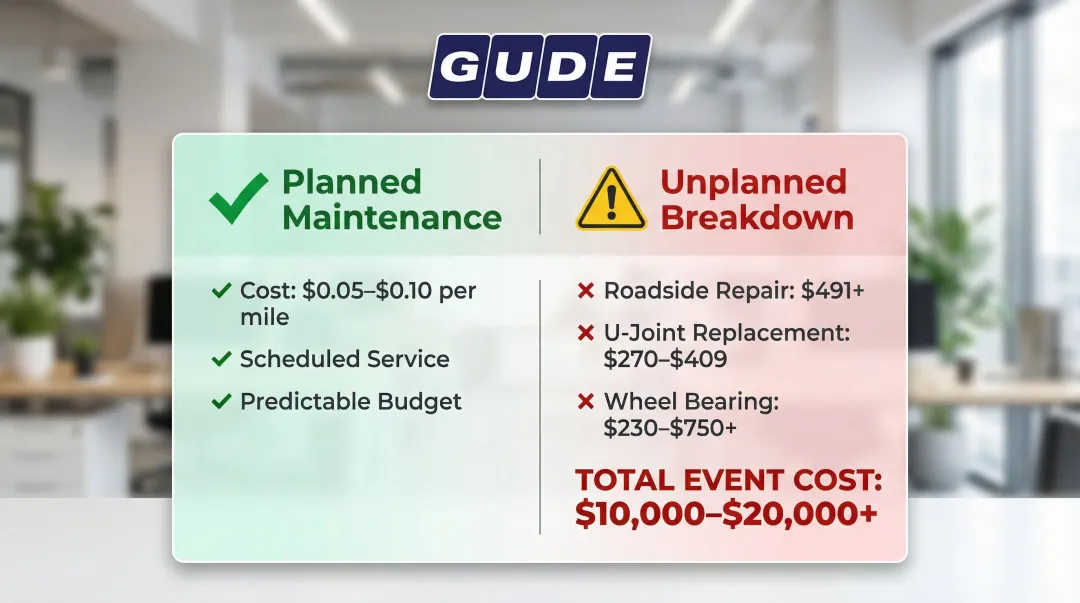 Planned versus unplanned fleet maintenance cost comparison breakdown infographic