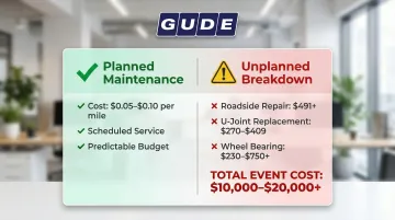 Planned versus unplanned fleet maintenance cost comparison breakdown infographic
