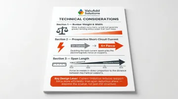 Three busbar support spacing variables interaction showing fault force relationships