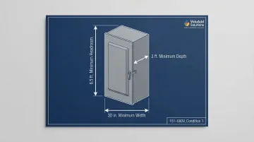 NEC 110.26 electrical equipment working space clearance dimensions diagram