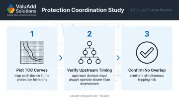 Three-step time-current curve coordination study process for industrial circuit protection