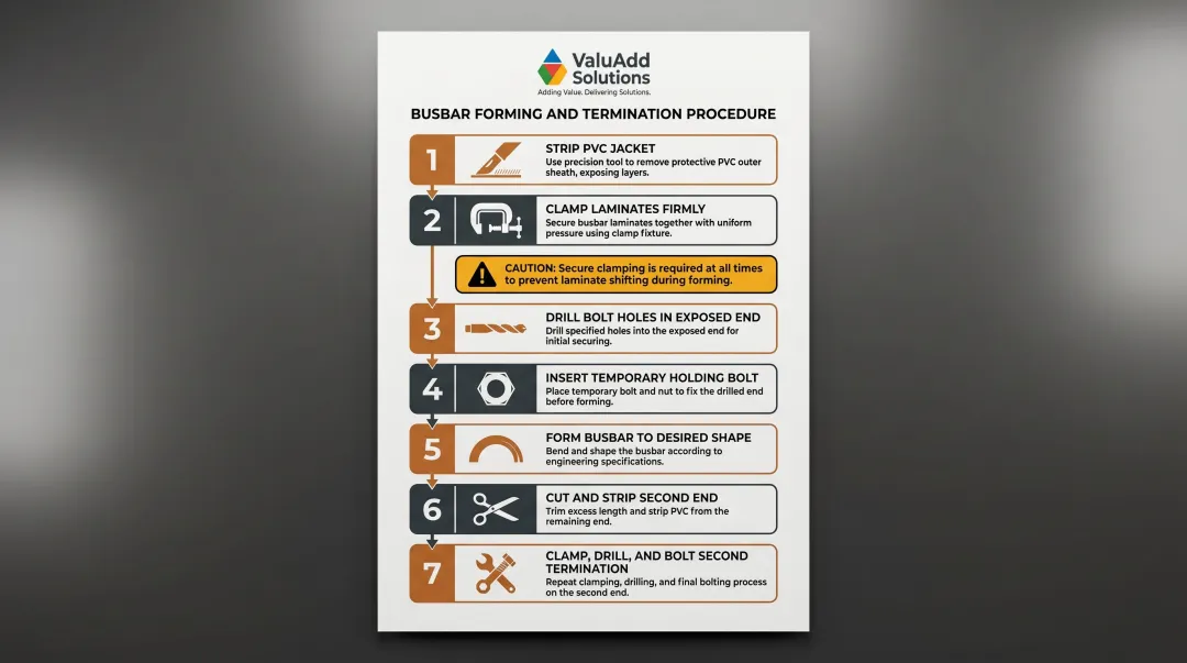 7-step flexible copper busbar fabrication and termination procedure installation guide