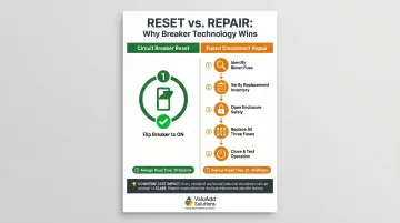 Circuit breaker reset versus fused disconnect fuse replacement five-step process comparison