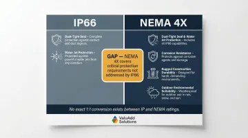 IP66 versus NEMA 4X enclosure rating differences and protection requirements comparison