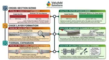 Three aluminum busbar engineering limitations and installation workarounds diagram
