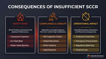 SCCR non-compliance consequences showing safety liability and operational failure outcomes