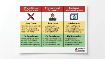 Three common disconnect switch problems causes and fixes comparison infographic