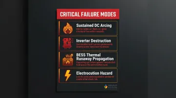 Four renewable energy switching failure modes and hazard types infographic