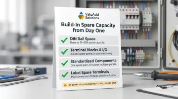 Four spare capacity design checklist items for industrial electrical panel longevity