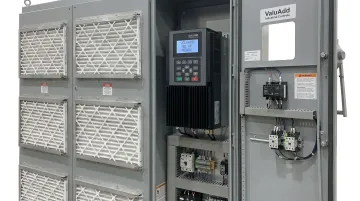ValuAdd IEEE 519-compliant variable frequency drive installed in industrial control panel