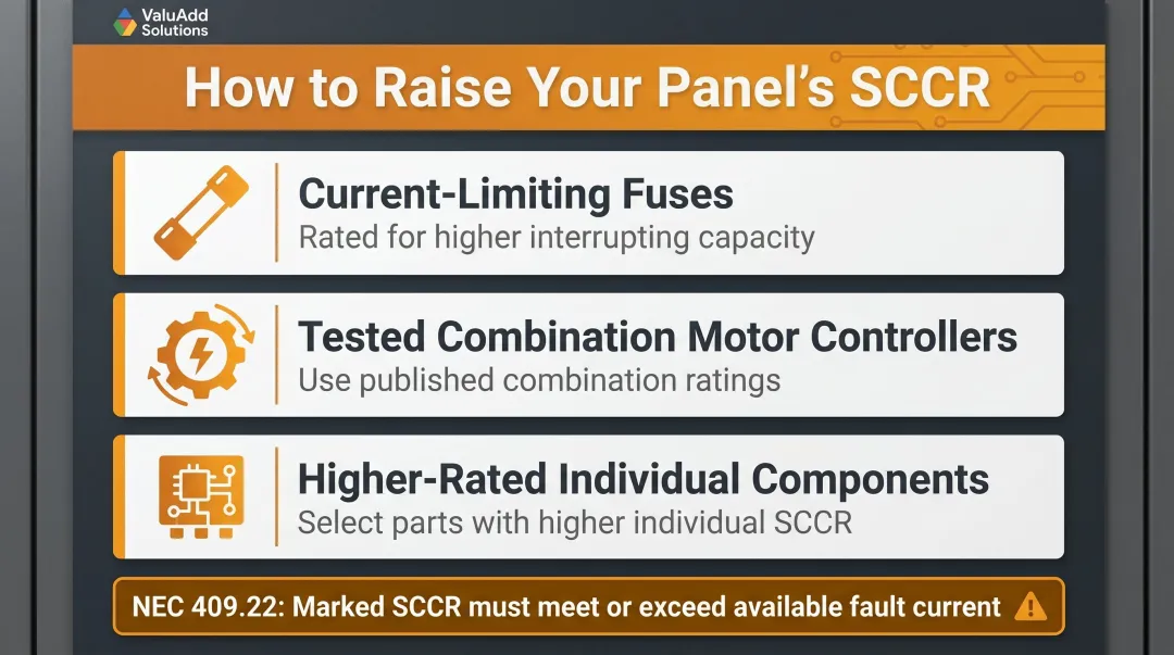 Three strategies for raising panel SCCR value in UL 508A industrial control panels