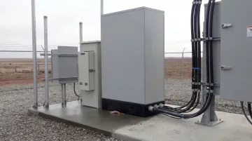 Industrial VFD enclosure with NEMA 4X rating installed in outdoor oil and gas facility