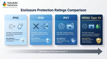 IP65 IP66 IP67 NEMA 4X enclosure rating comparison chart for outdoor solar installations