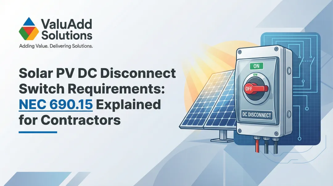 Cover image for Solar PV DC Disconnect Switch Requirements: NEC 690.15 Explained for Contractors