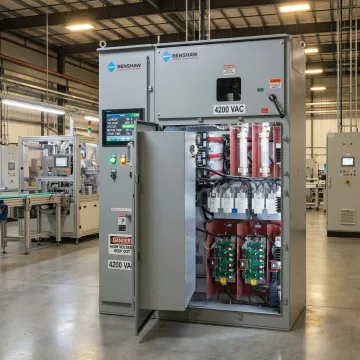 Industrial soft starter control panel for manufacturing facility