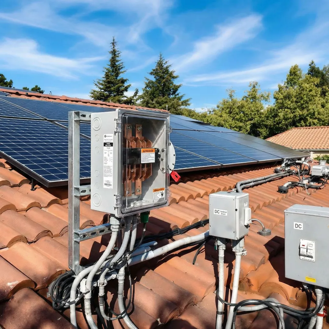 Industrial DC disconnect switch installed on solar PV system in Virginia