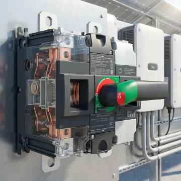 DC disconnect switch with visible contacts for solar energy storage system