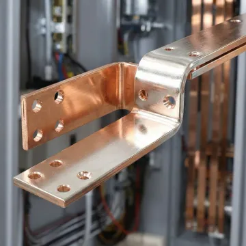 Custom fabricated copper busbar assembly with mounting hardware and protective coating
