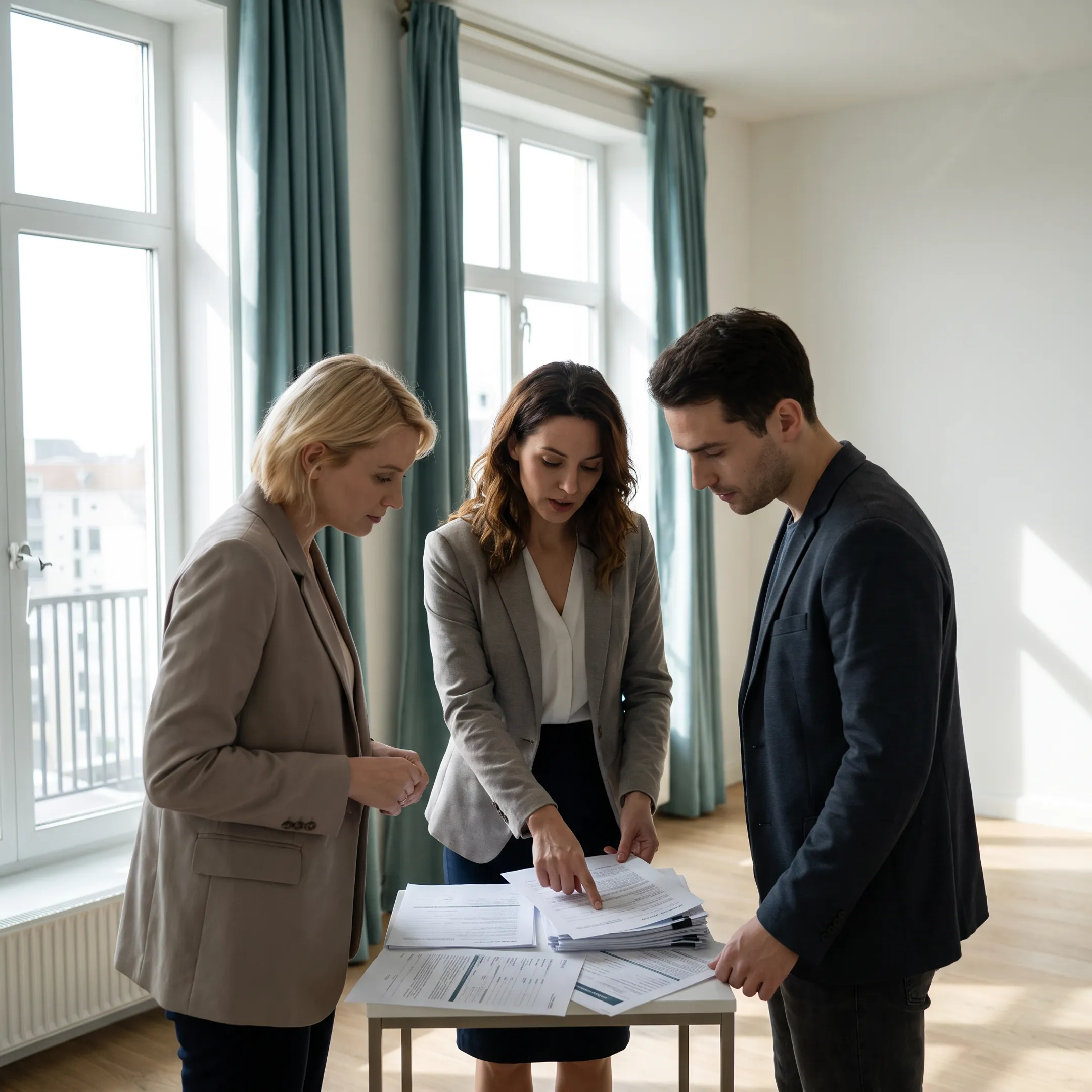 Relocation consultant helping expatriate family settle into a new home