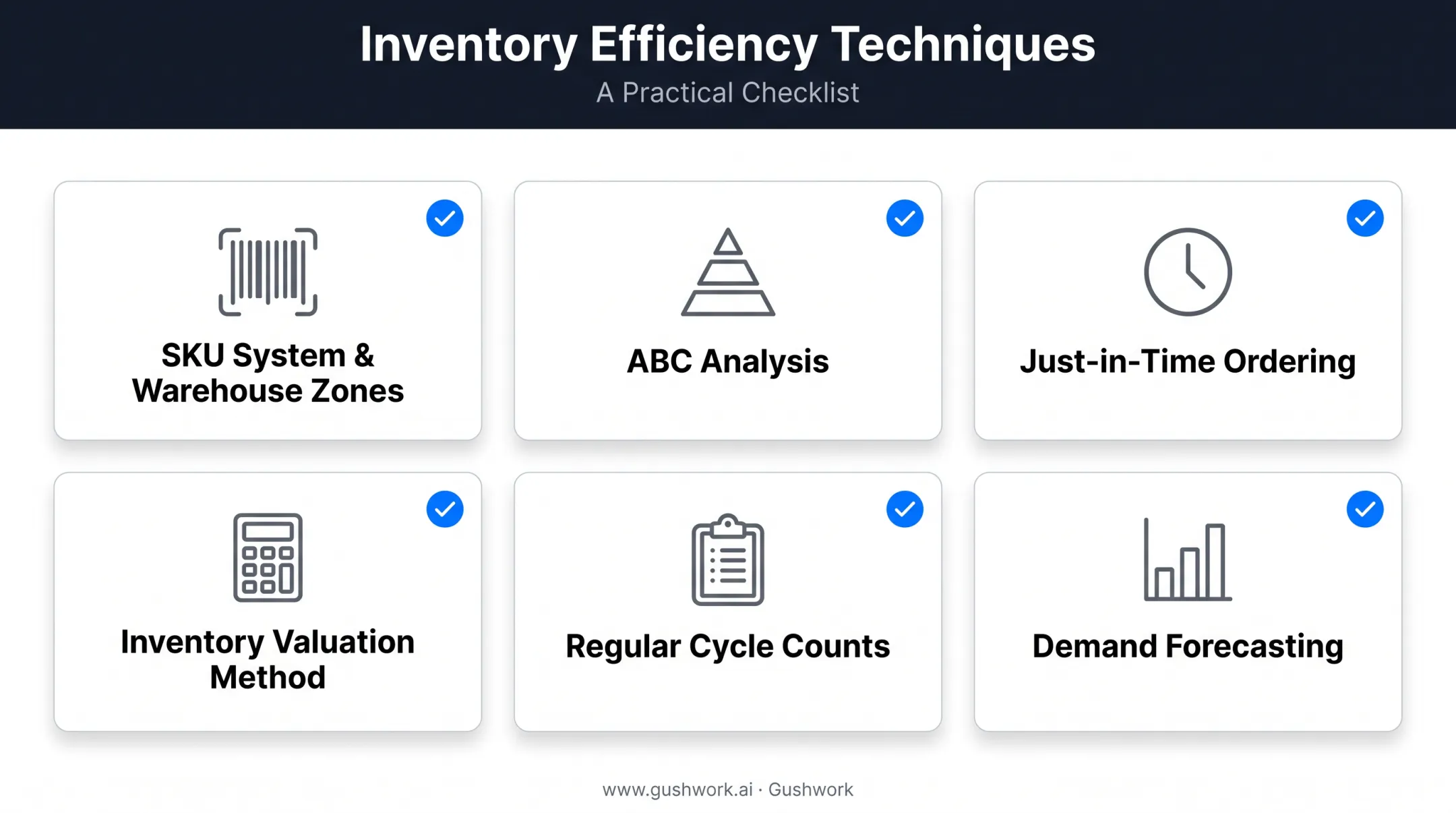 Six proven techniques to improve inventory management efficiency checklist