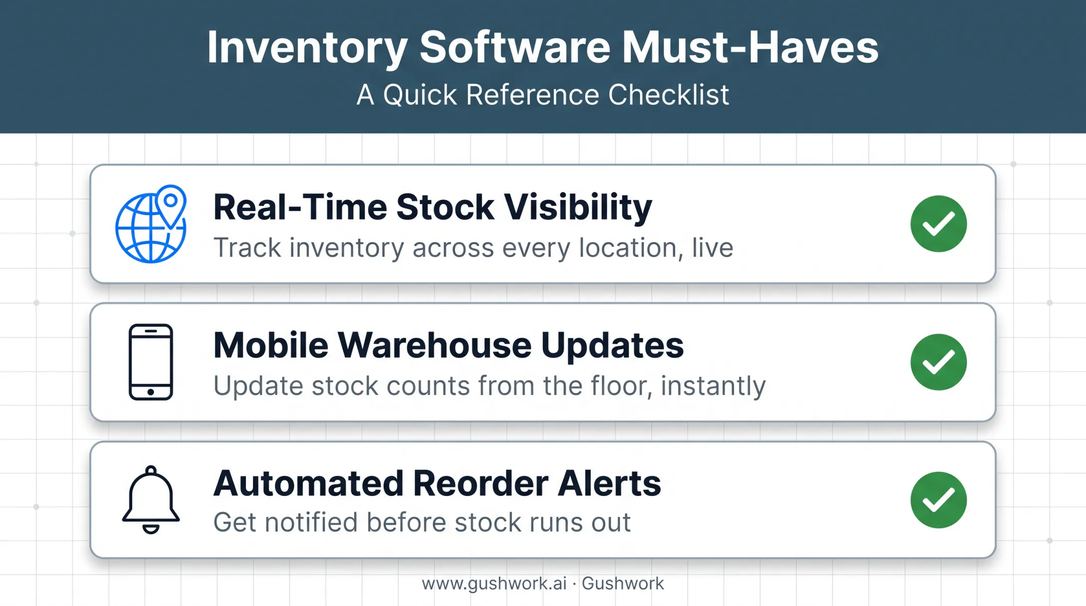 Key features checklist for parts inventory management software selection