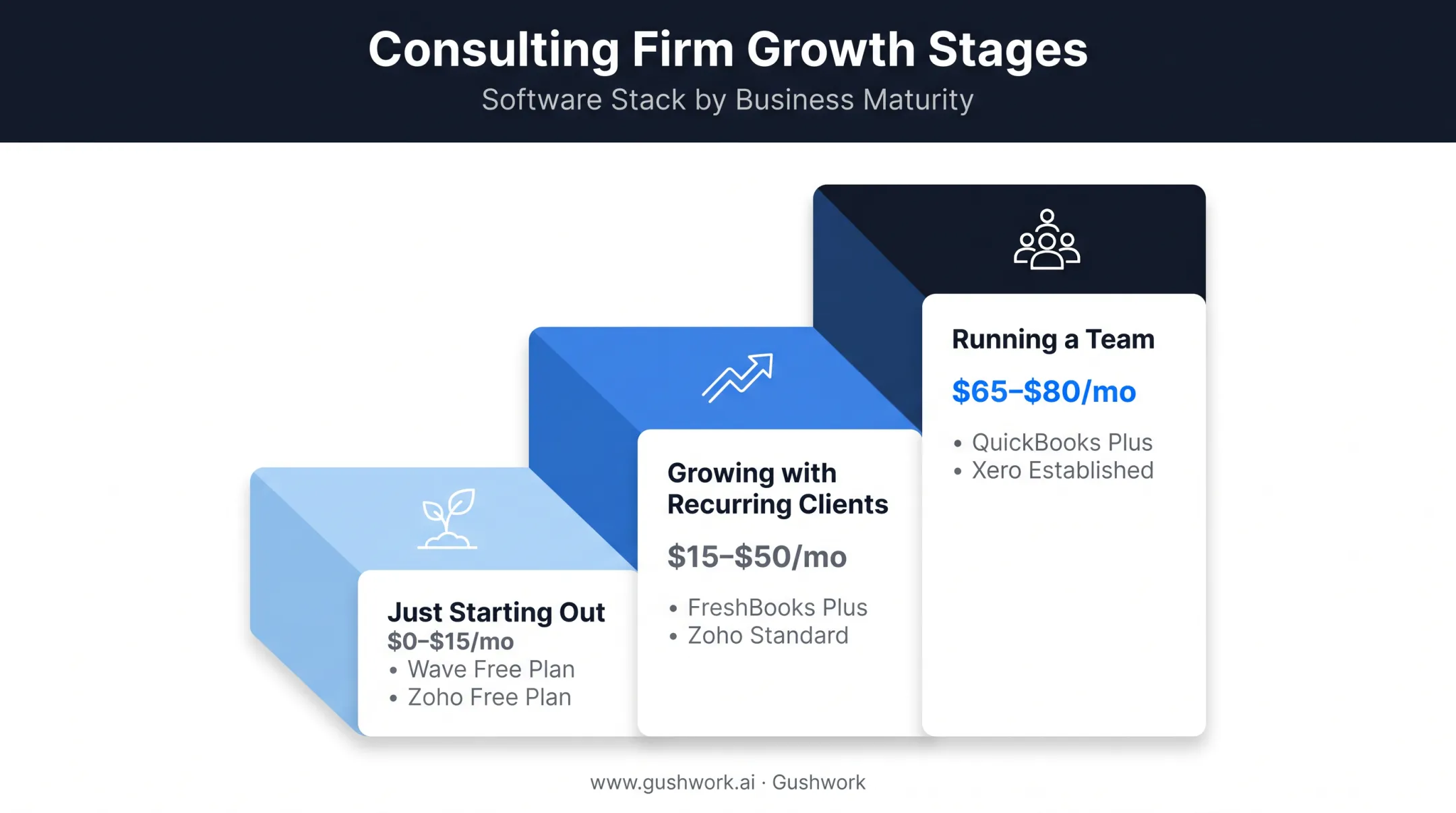 Software selection guide by consulting firm revenue stage and billing complexity