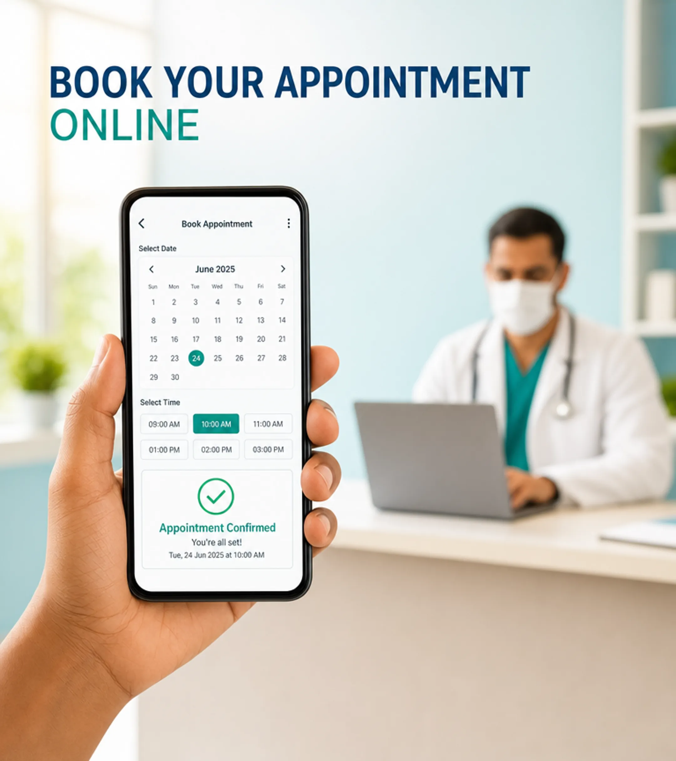 Healthcare patient booking appointment online via multi-channel campaign