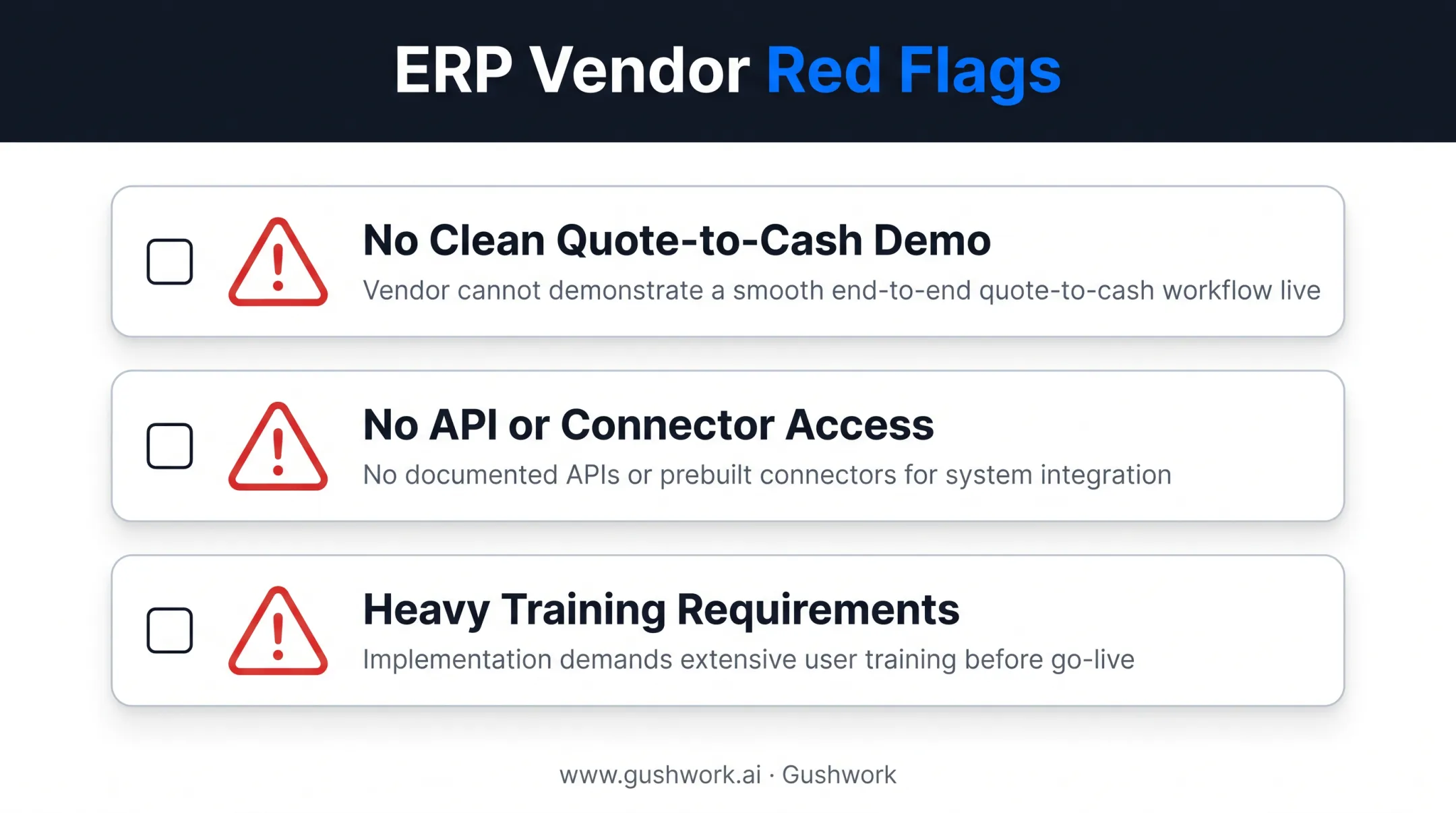 ERP vendor deal-breaker checklist for agency software evaluation