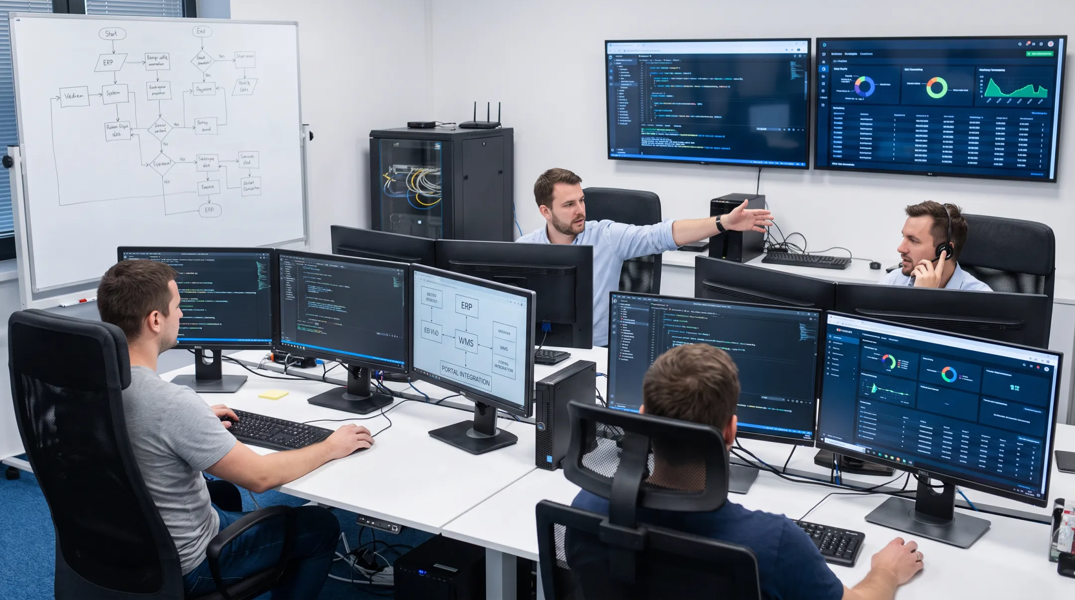 Software developers integrating ERP WMS and customer portal systems