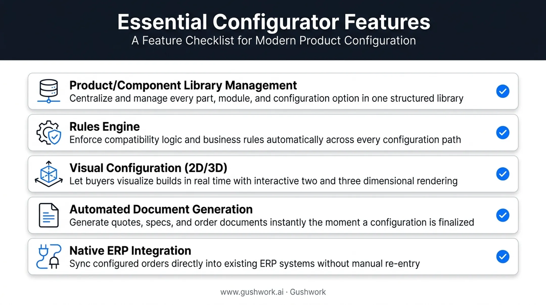 Five key features checklist for evaluating ERP product configurators