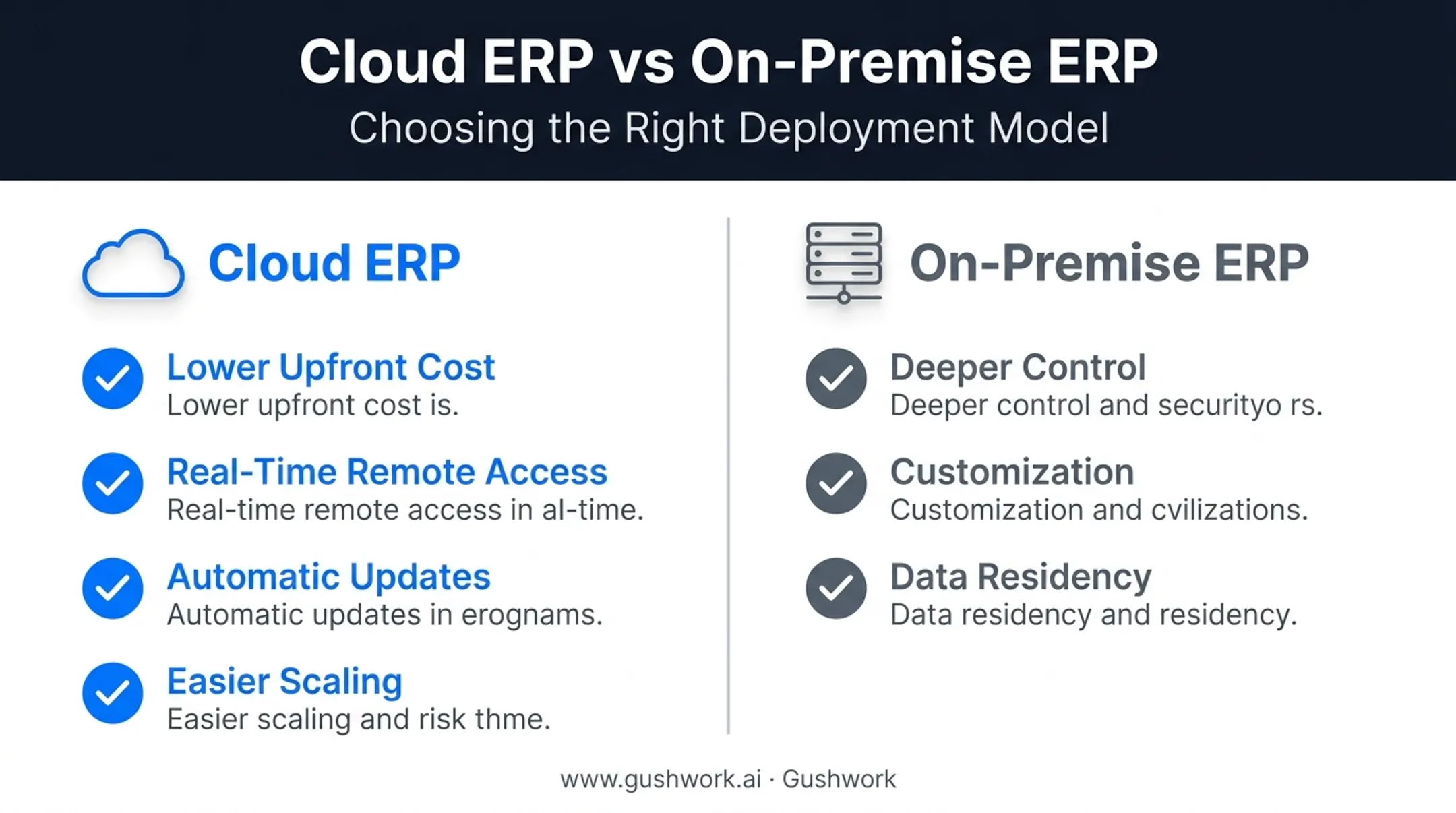 Cloud versus on-premise garment ERP deployment comparison chart