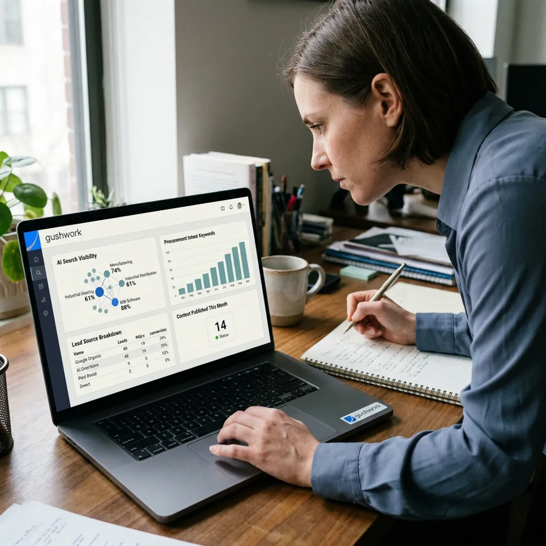 SEO strategist reviewing organic search analytics dashboard