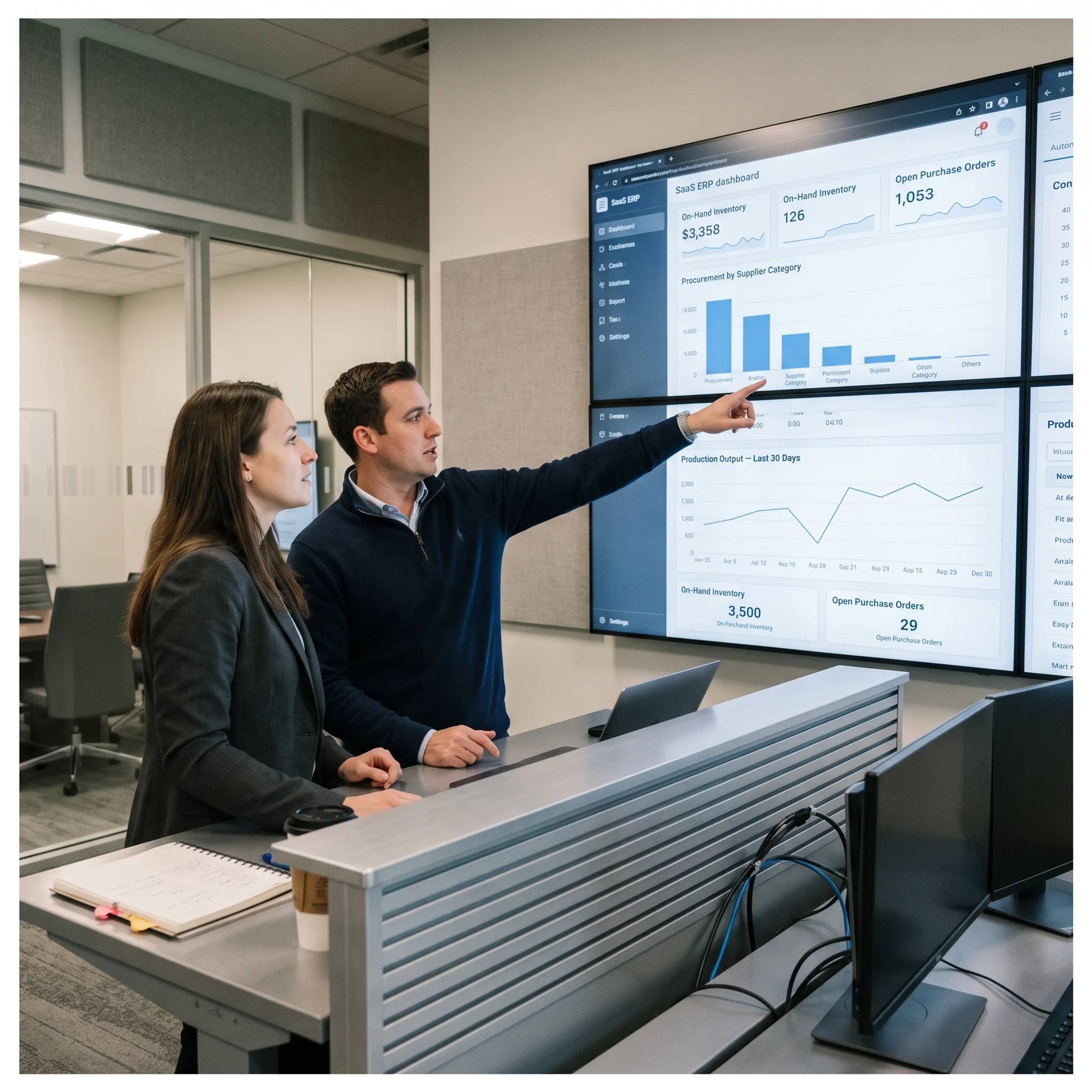Industrial software platform dashboard supporting manufacturing operations